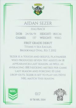 2019 NRL Elite #017 Aidan Sezer Back
